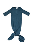 Navy Organic Cotton Ribbed Knot Gown