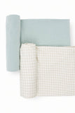 Blue and Gingham Swaddle Set | ROOLEE