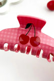Cherry Checkered Hair Claw