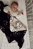 Plush Blanket | Just Smile Black & Ivory