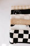 Plush Blanket | Just Smile Black & Ivory