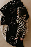 Plush Blanket | Just Smile Black & Ivory
