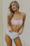 Coral Pink Swim Top For Woman | ROOLEE