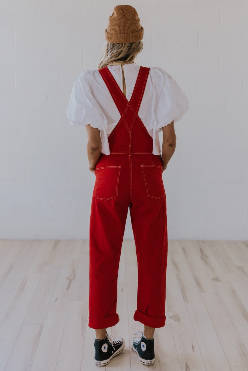 Women's Red Overalls | ROOLEE