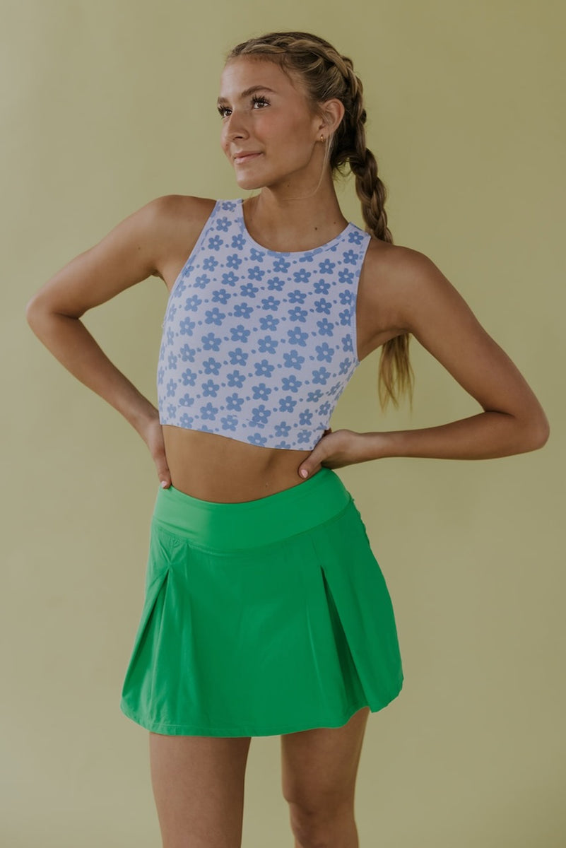 Green Pleated Skirt - Athleisure Skirts | ROOLEE