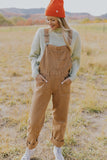Brown Denim Overalls for Women | ROOLEE