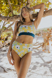 Yellow Floral Swim Bottoms | ROOLEE
