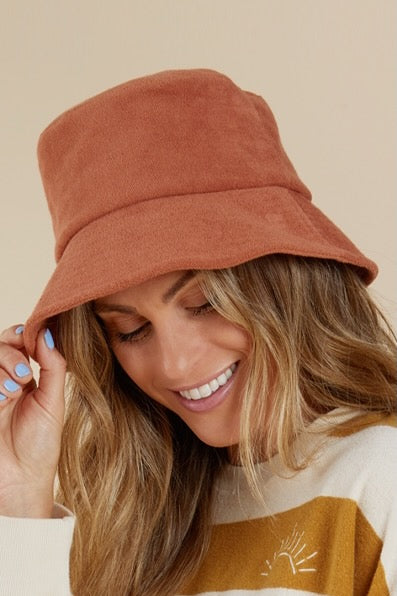 RYLEE + CRU WOMEN'S TERRY BUCKET HAT / CAMEL CHECK - Milk + Bots