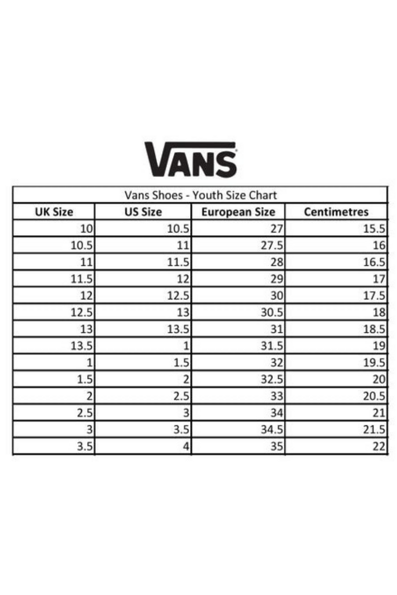 Vans youth size 5 sales