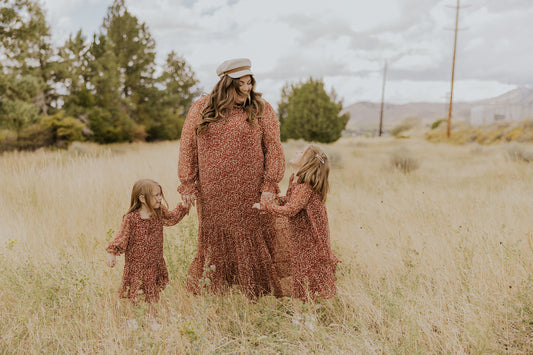 Lauren Virginia + two of her daughters wearing her collection with ROOLEE
