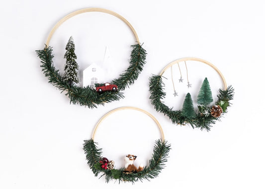 DIY Winter Scene Hoops