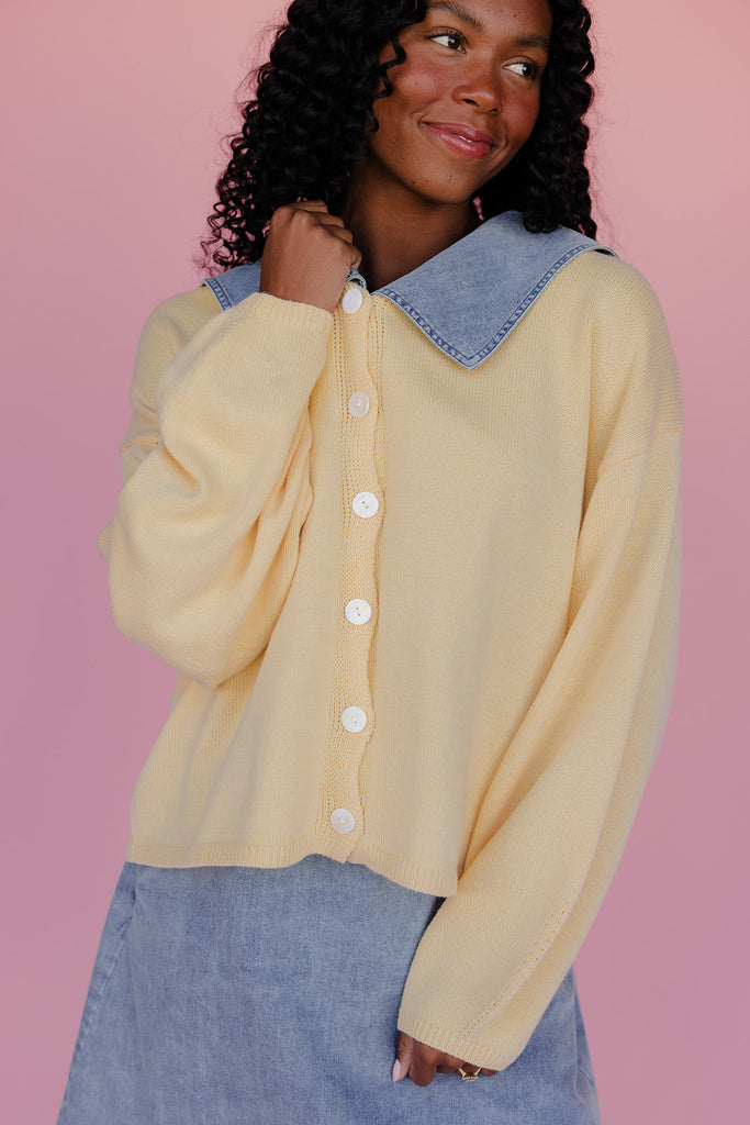 First Light Balloon Sleeve Cardi – ROOLEE