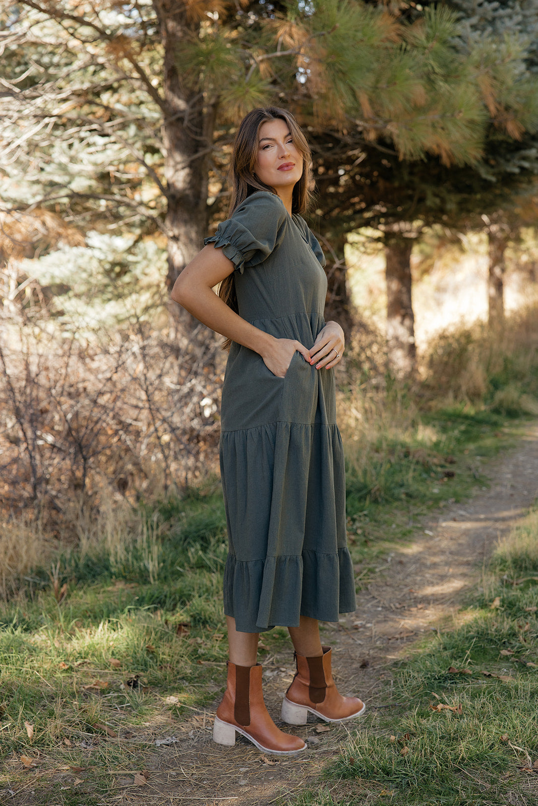 Rust Revival Tiered Dress