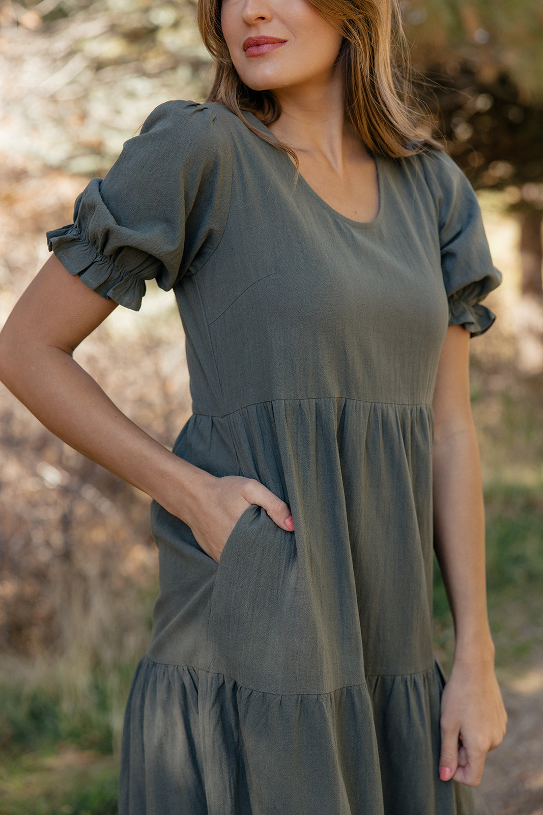 Rust Revival Tiered Dress