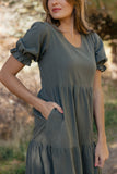 Rust Revival Tiered Dress