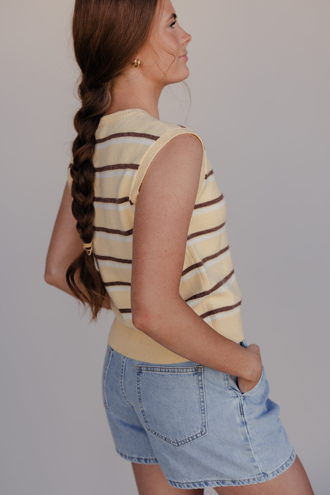 Sunny Stripe Button Vest