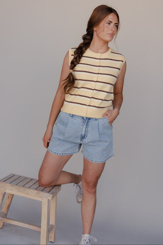 Sunny Stripe Button Vest