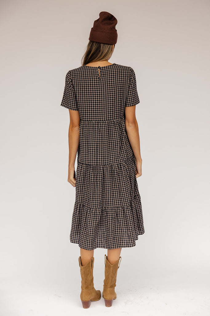 Seen the Rain Gingham Tiered Dress