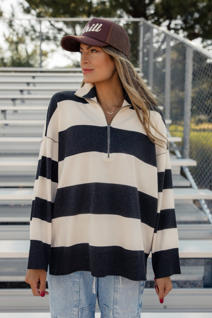 Free People Coastal Stripe Pullover