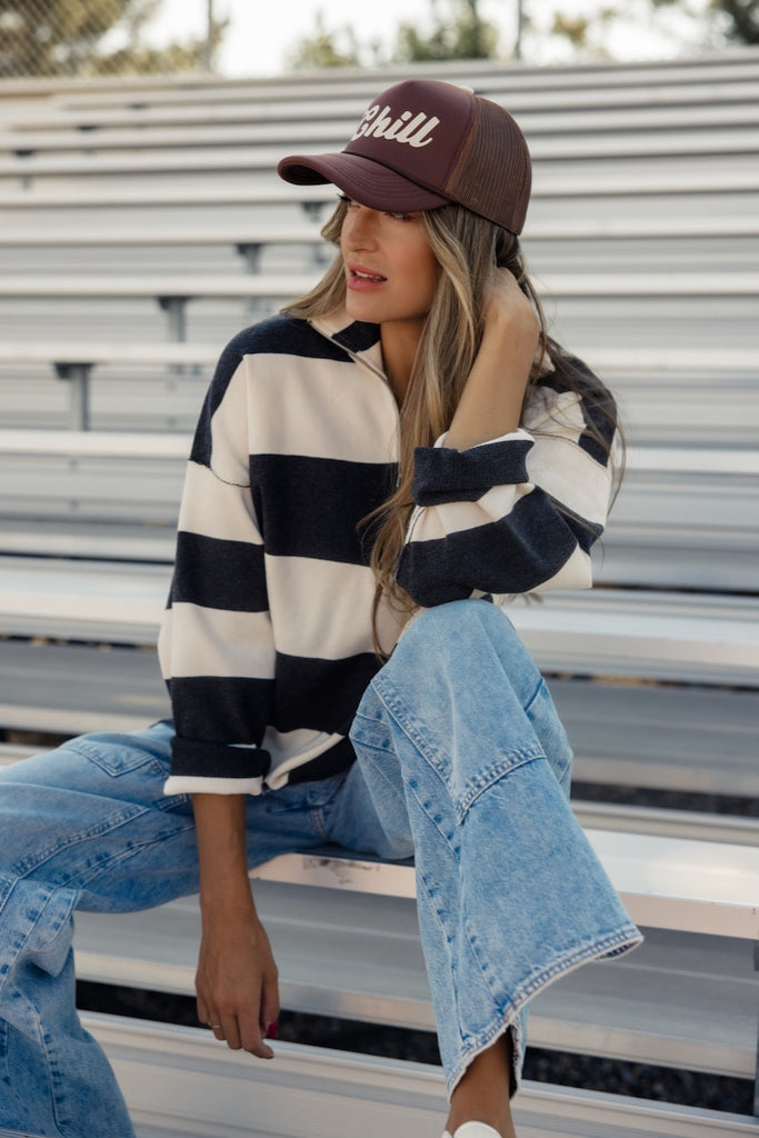 Free People Coastal Stripe Pullover