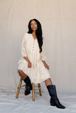 Lady in Linen Shift Dress