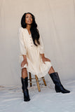 Lady in Linen Shift Dress