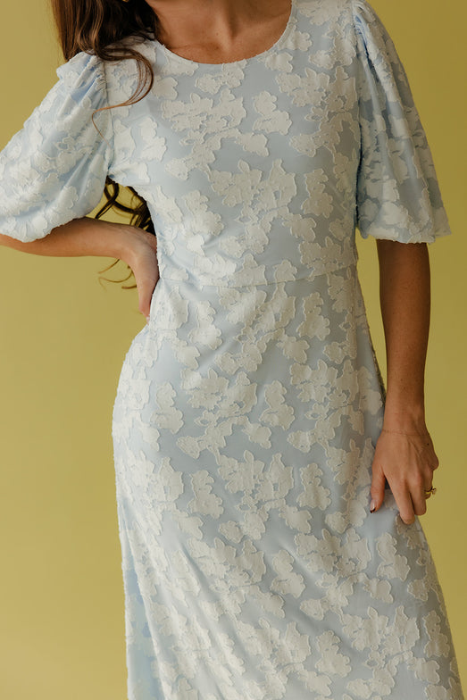 chinese dress ladies Linen Dress with 3/4 Sleeves and Princess Seams 'Delilah', Midi Length main image 1