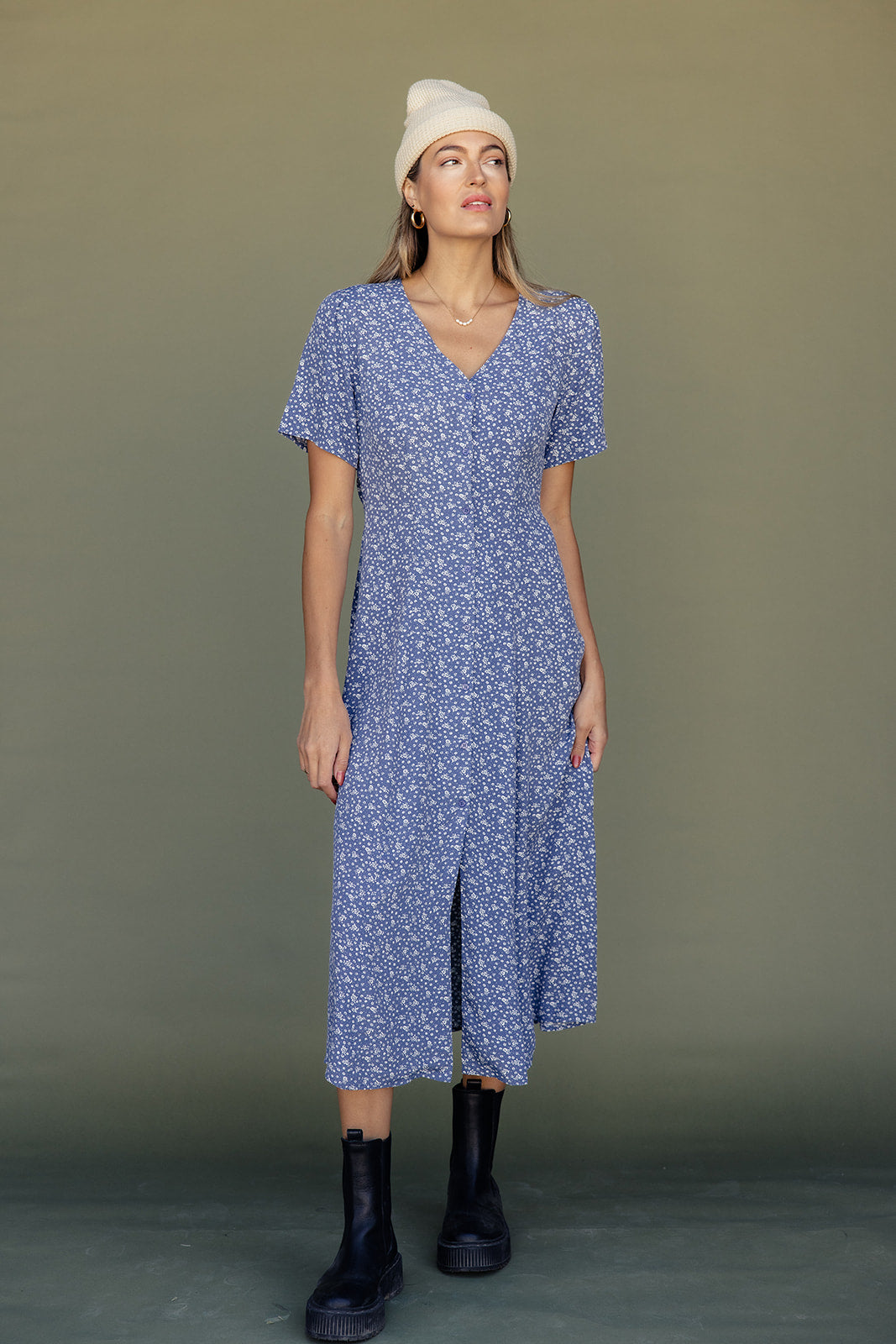 Take Me Home Button Dress