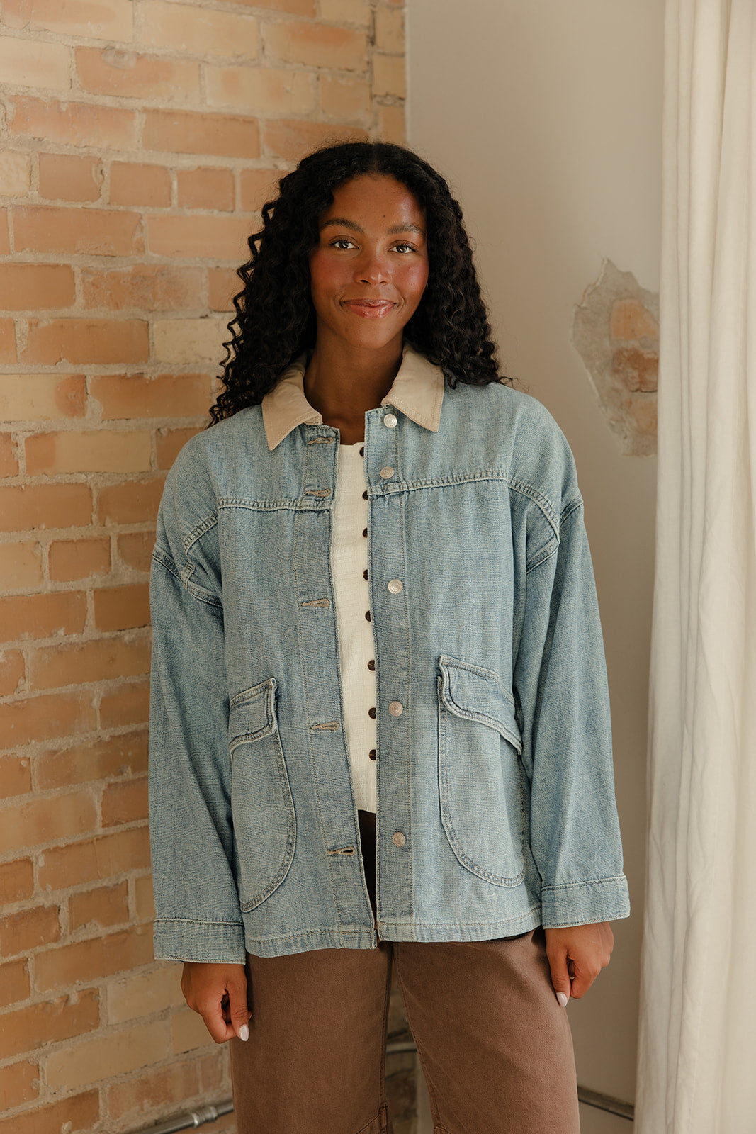 Free People Lemon Denim Jacket