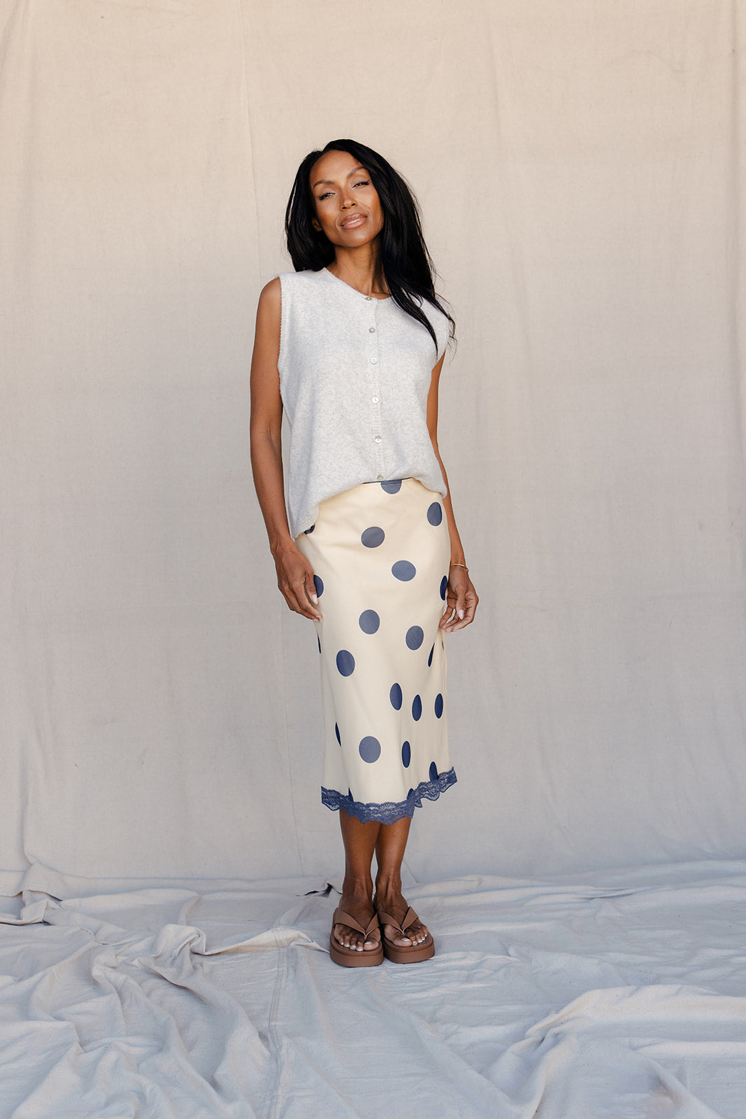 Dotted Darling Midi Skirt