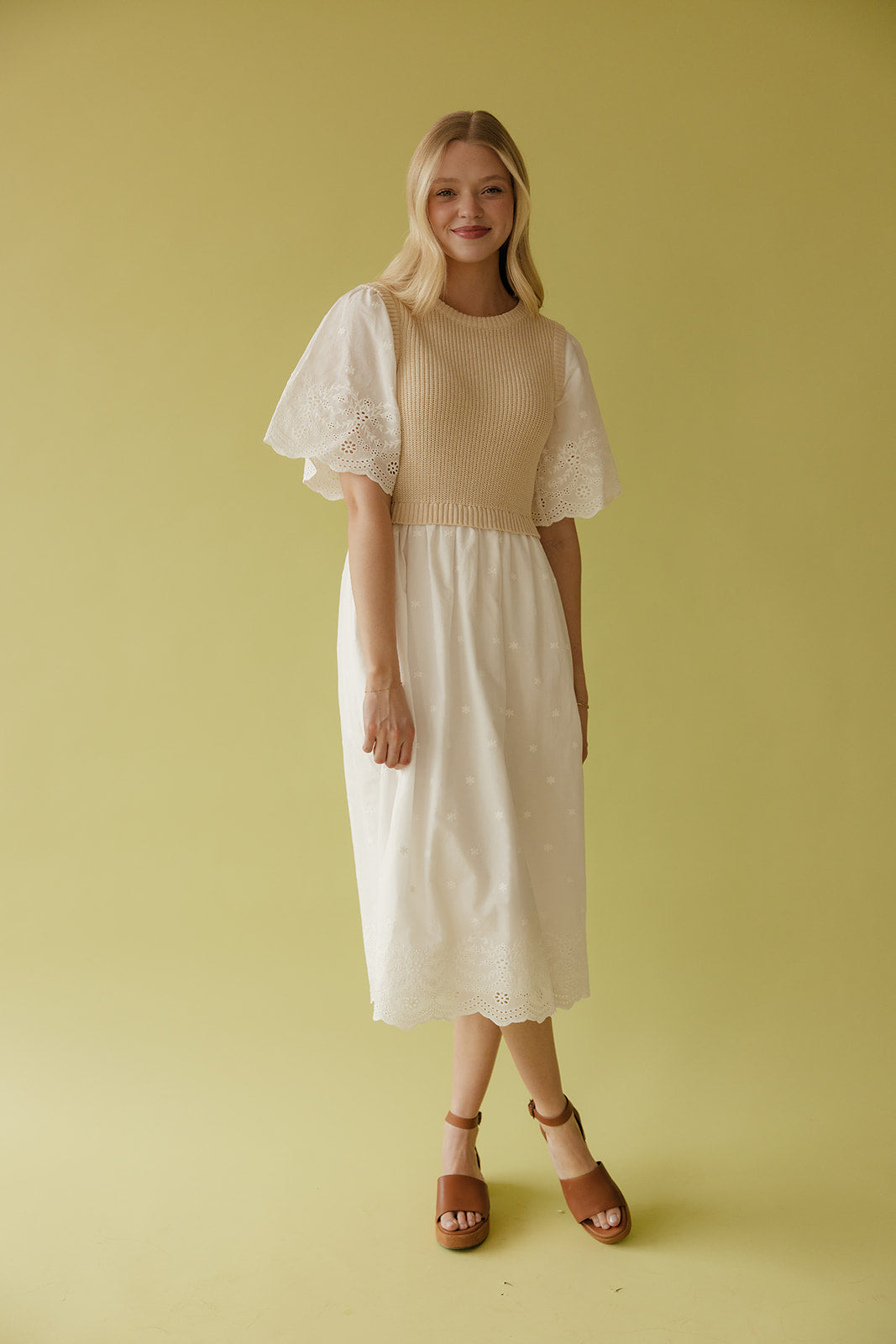 Sweet Prairie Detail Midi Dress