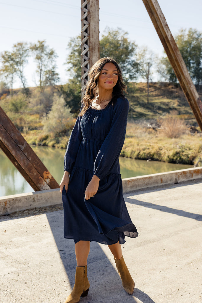 Along the Road Tiered Midi Dress