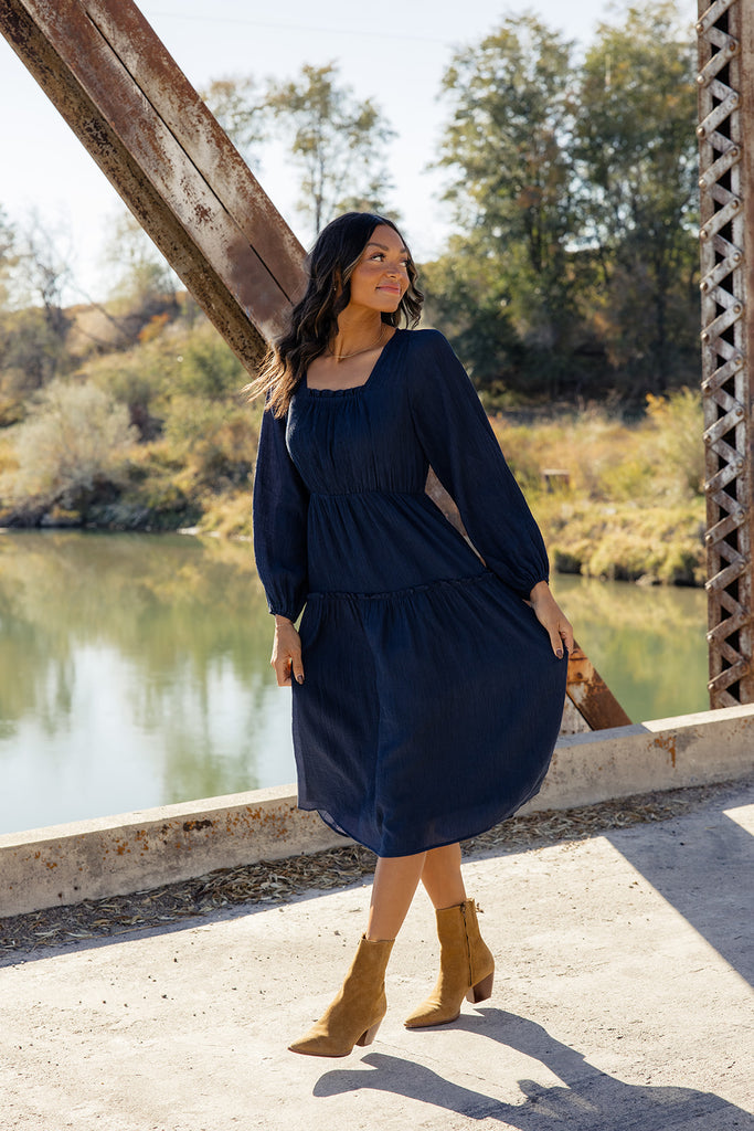 Along the Road Tiered Midi Dress