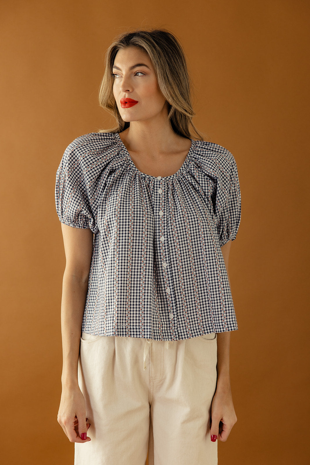 Blowing Smoke Button Down Blouse