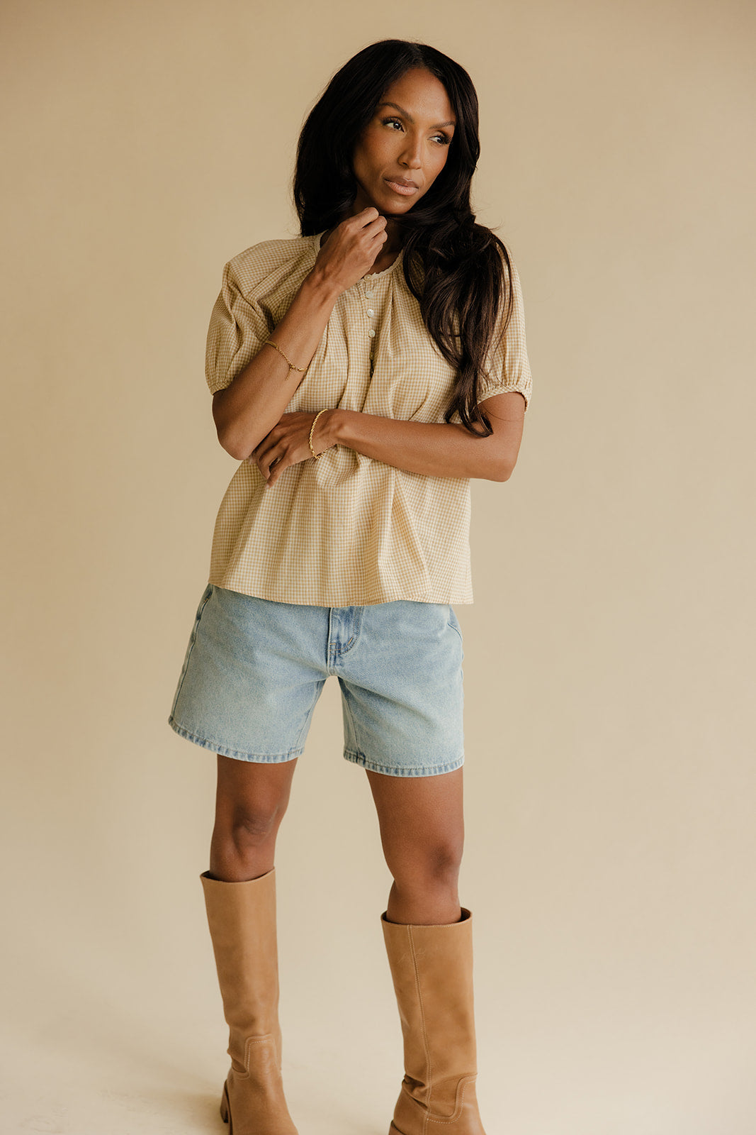 Sandy Shores Gingham Blouse