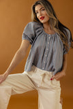 Blowing Smoke Button Down Blouse