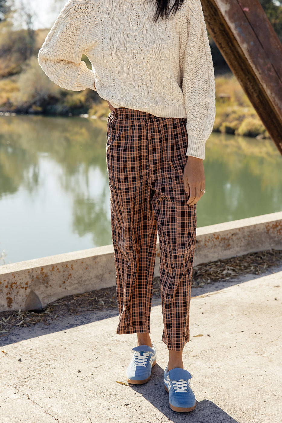 Best Of Times Plaid Wide Leg Pants