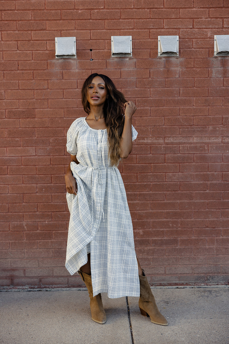 a woman in a white dress