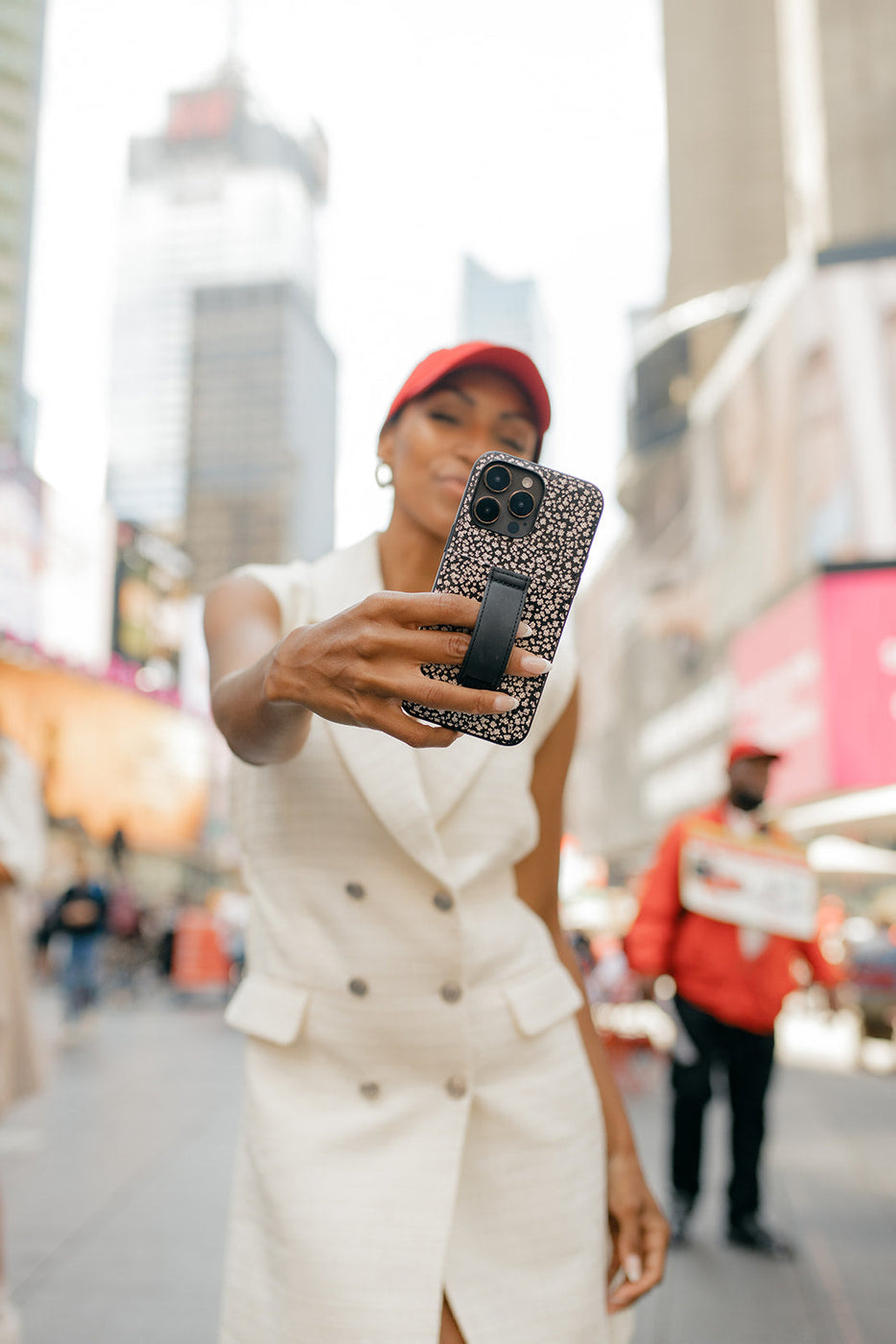 a woman taking a selfie