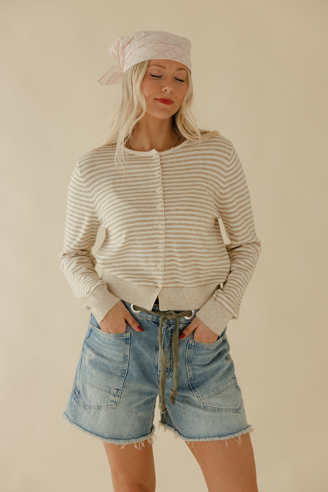 Everyday Neutral Stripe Cardigan