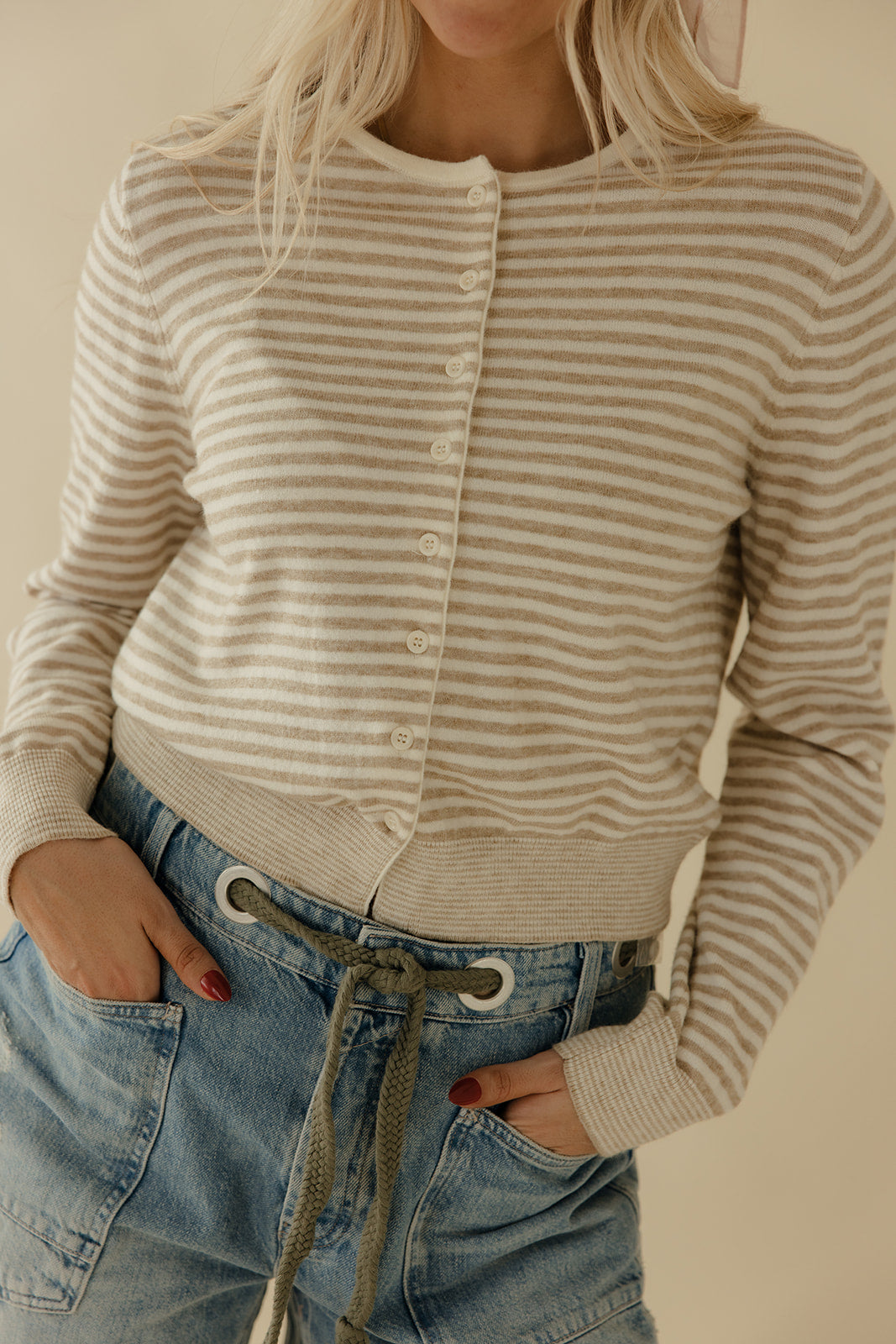 Everyday Neutral Stripe Cardigan