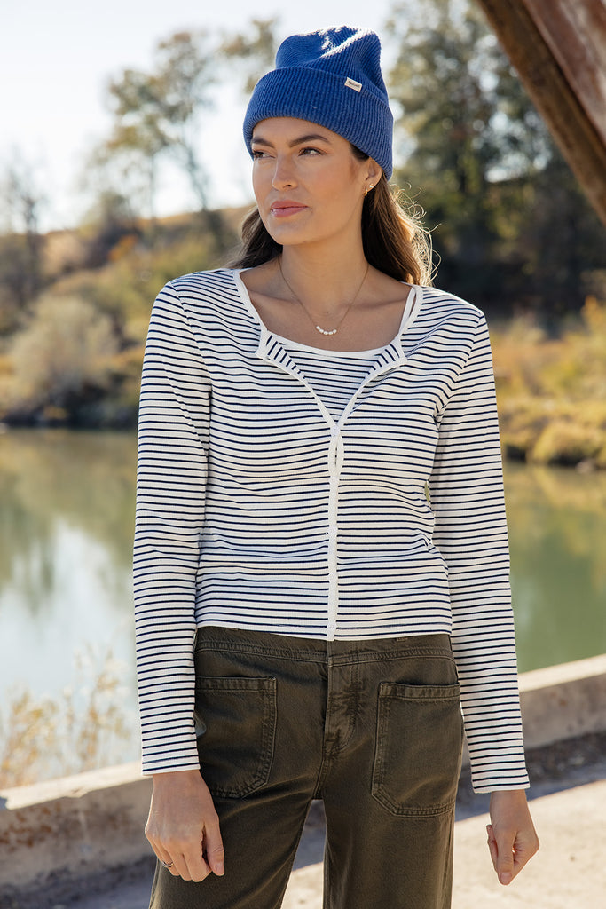 Jeanne Stripe Tank + Cardigan