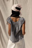 Midnight Gingham Ruffle Blouse