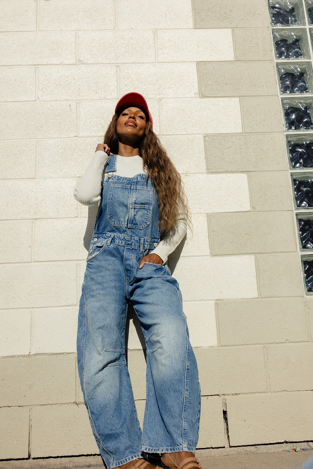 Free People Good Luck Barrel Overalls