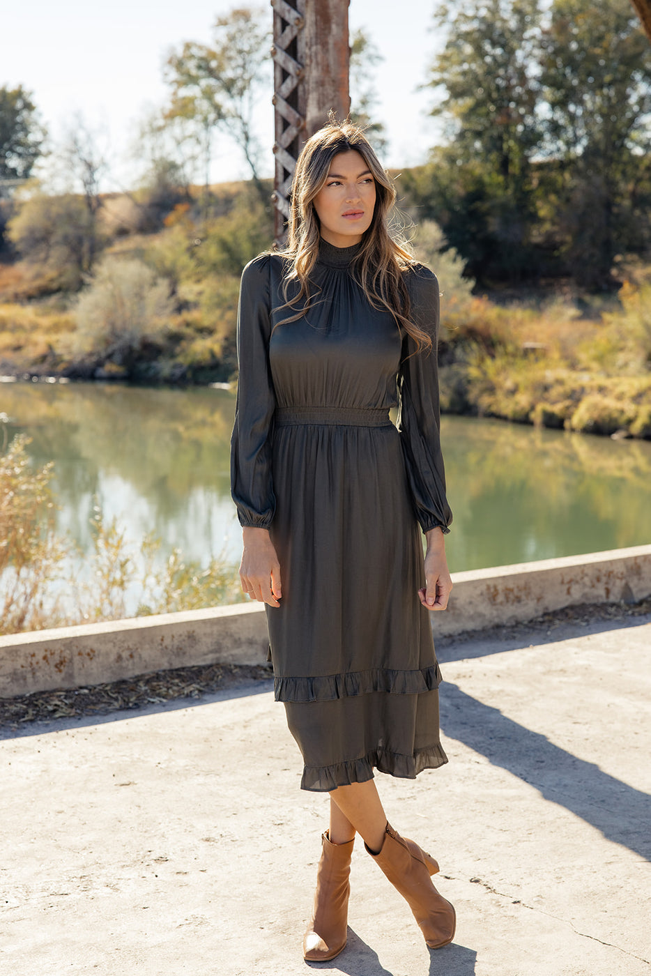 Deep Waters High Neck Dress