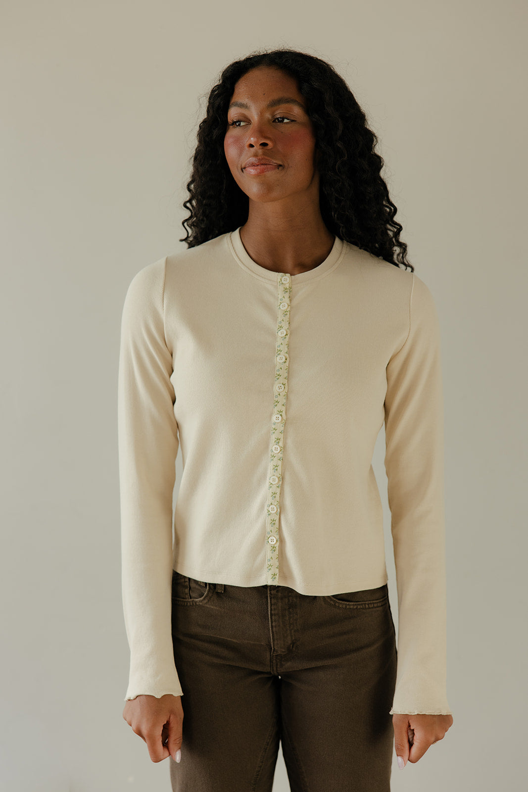 Refined Edge Button Top