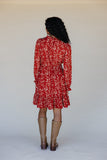Scarlet Blossom Tiered Dress
