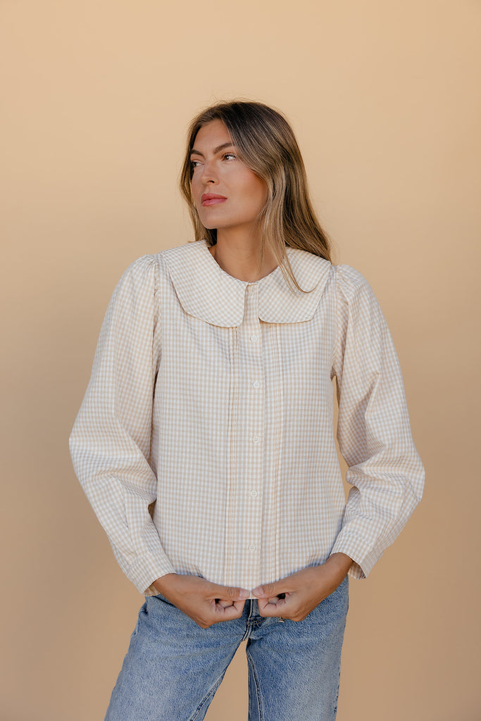 Honeycomb Collared Blouse