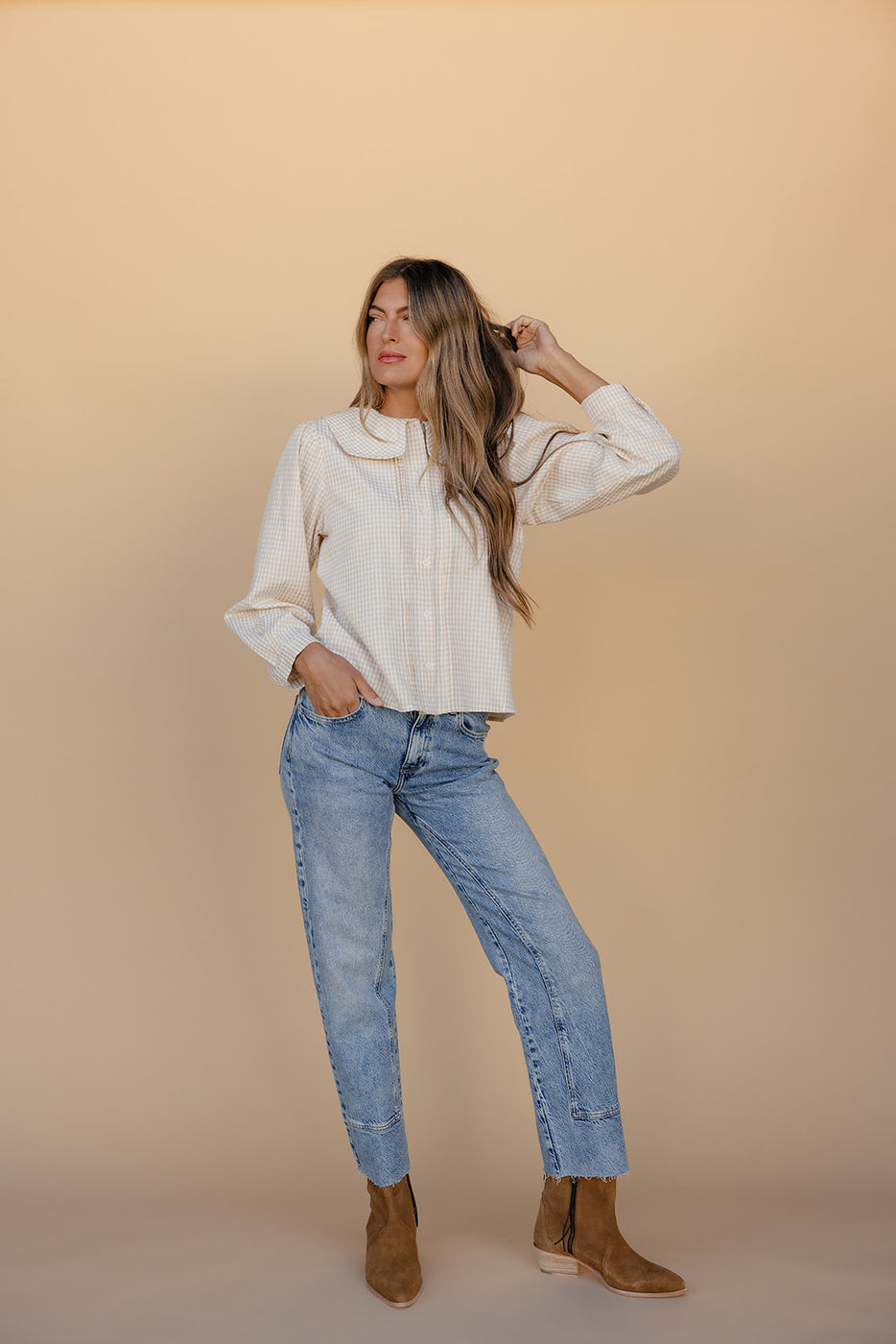 Honeycomb Collared Blouse