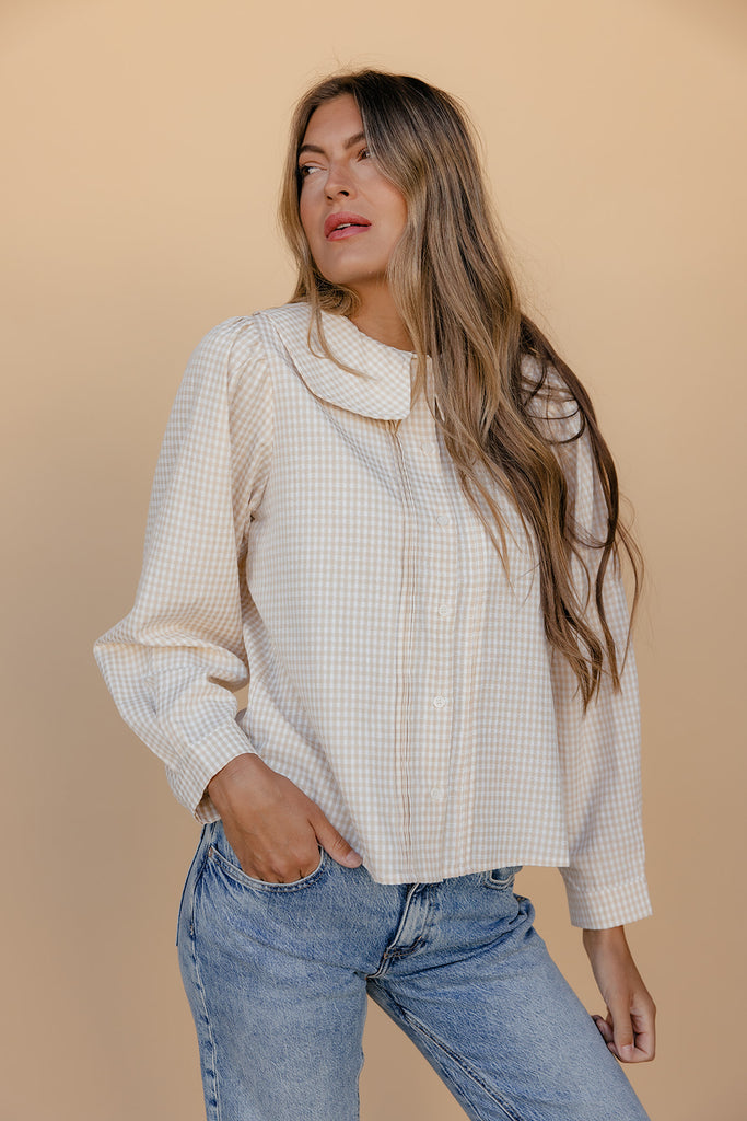 Honeycomb Collared Blouse